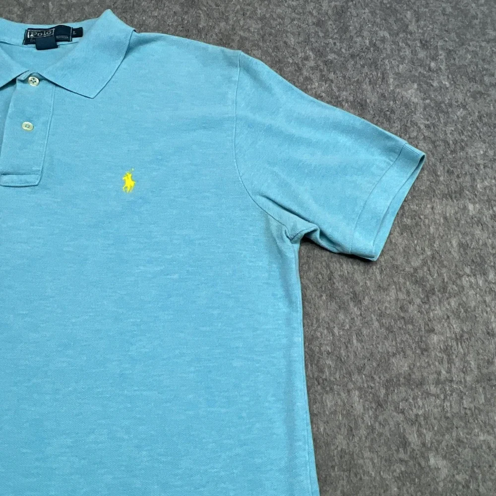 Polo By Ralph Lauren Polo‎ Shirt Mens L Blue Solid Classic Pony Preppy Casual